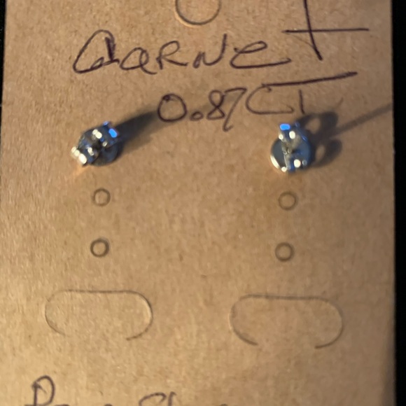 Garnet Stud Earrings - Picture 2 of 2